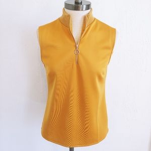 Catherine Malandrino Yellow Sleeveless Zip Top